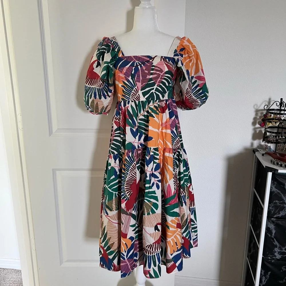 NWT Farm Rio Macaw Midi Dress Small - Picture 4 of 12